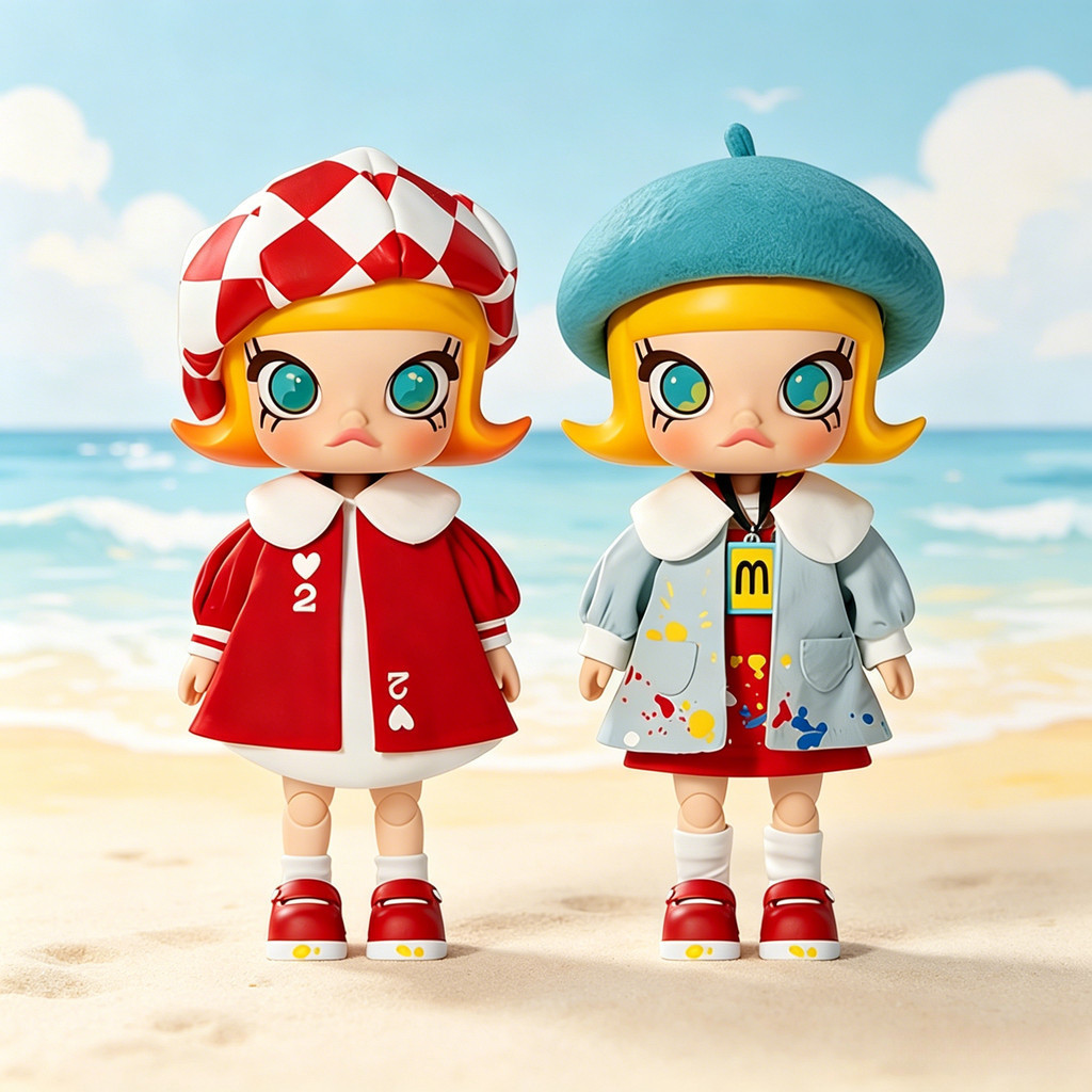 POPMART MOLLY 20th Anniversary Series 1/8 Action Figure ตุ๊กตาน่ารักตกแต่งอินเทรนด์ Play Mystery Box