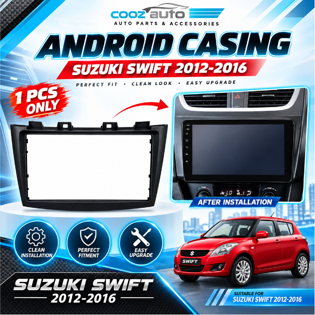 SUZUKI SWIFT 2012 - 2016 9" DASHBOARD AUDIO ANDROID PLAYER RADIO FM CASING FRAME