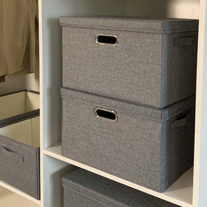 Multifunctional Foldable Fabric Storage Box With Lids Collapsible Home Closet Wardrobe Organizer