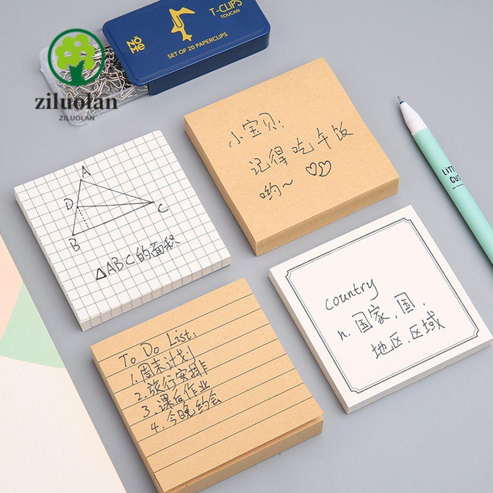ZILUOLAN 80 แผ่น Memo Pad โรงเรียนสํานักงานโน้ตบุ๊คบุ๊คมาร์ค Self-กาวเตือน Notepad