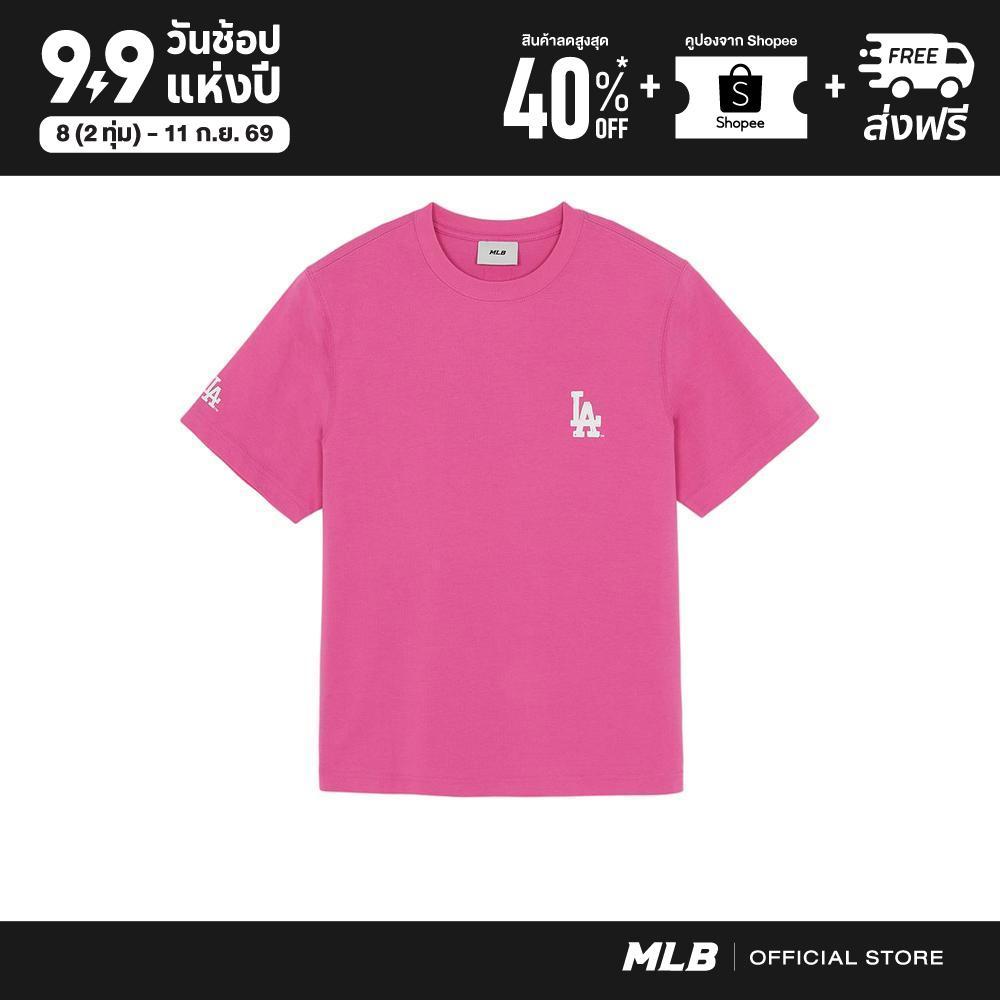 MLB เสื้อยืด ยูนิเซ็กซ์ Basic Street Back Lettering Over Fit T-Shirts รุ่น 3ATSB1063 07PKN สีชมพู