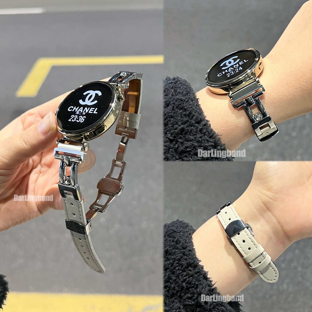 High-End โลหะสไลด์หนังผีเสื้อสายคล้องคอเหมาะสําหรับ Huawei GT6 นาฬิกา GT5gt3GT4 ผู้หญิง Fit5