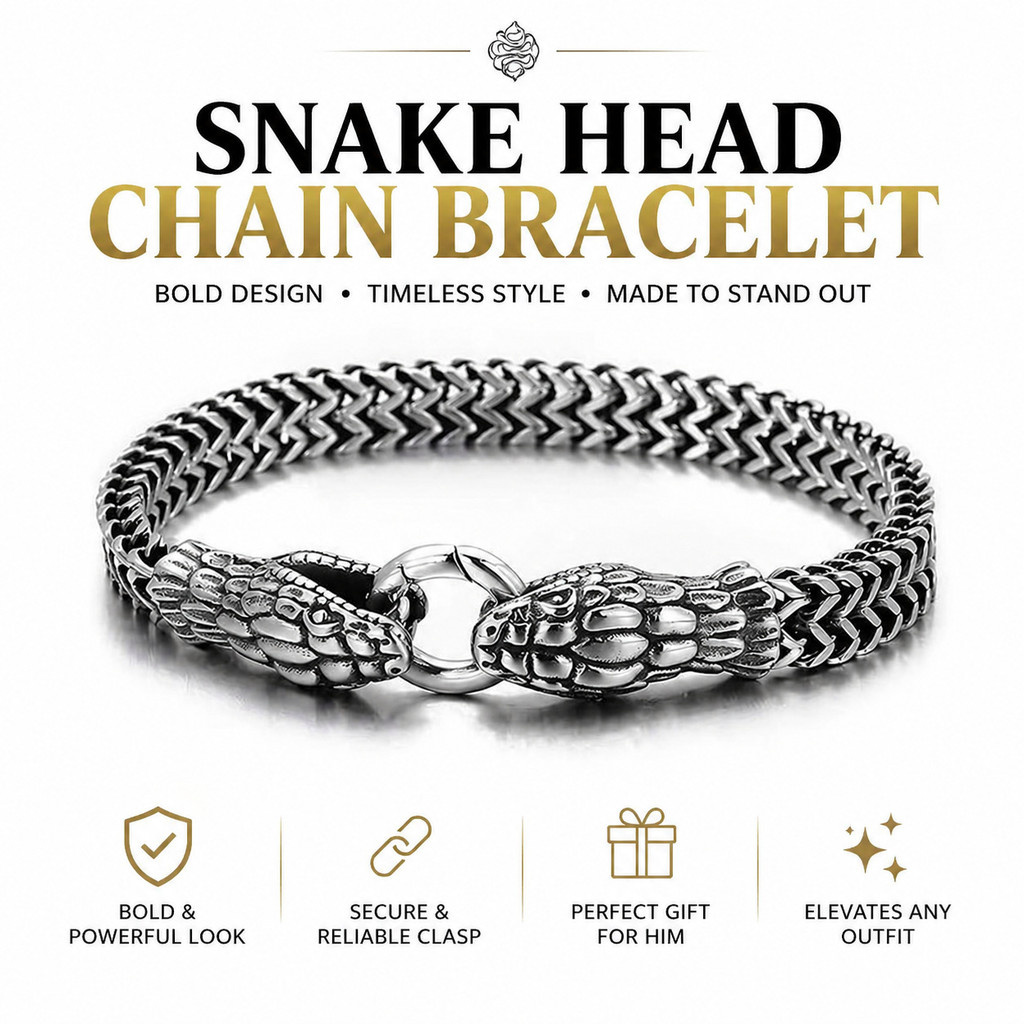 T Titanium Steel Snake Boy Xiao Snake Bracelet Hip Hop Double Snake Head Bracelet Jewelry Female