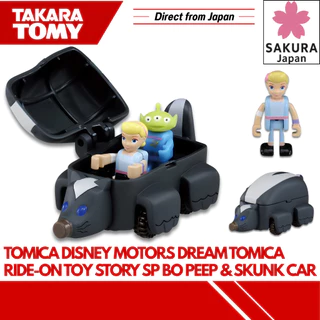 TAKARA TOMY Tomica Disney Motors Dream Tomica Ride-On Toy Story SP Bo Peep & Skunk Car Mini Car Toy, Ages 3 and Up