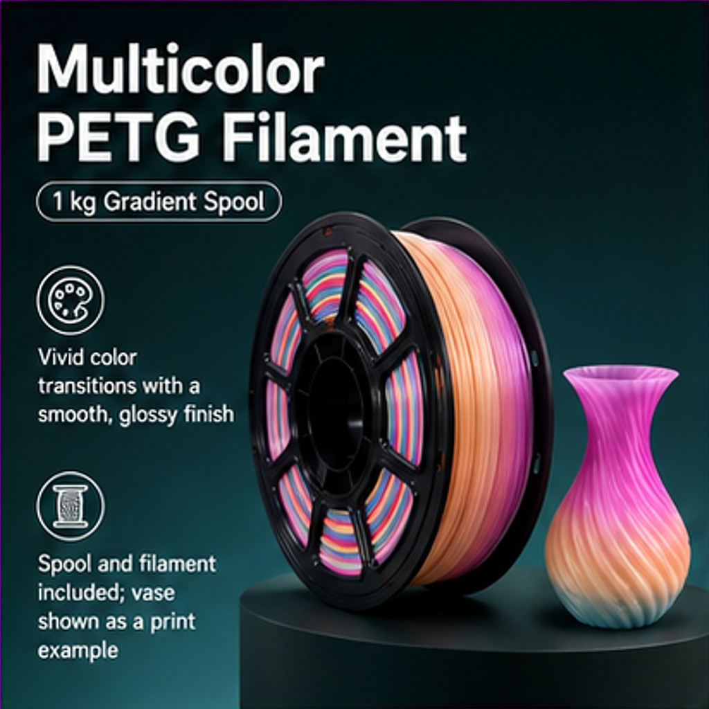 PETG 3D Printer Filament 1.75mm 3KG Spool Candy Color