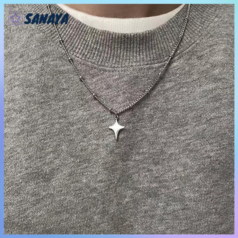 Dwi สร้อยคอโชกเกอร์ดาวสไตล์ INS-จี้โซ่ทันสมัยสำหรับผู้หญิงและผู้ชาย