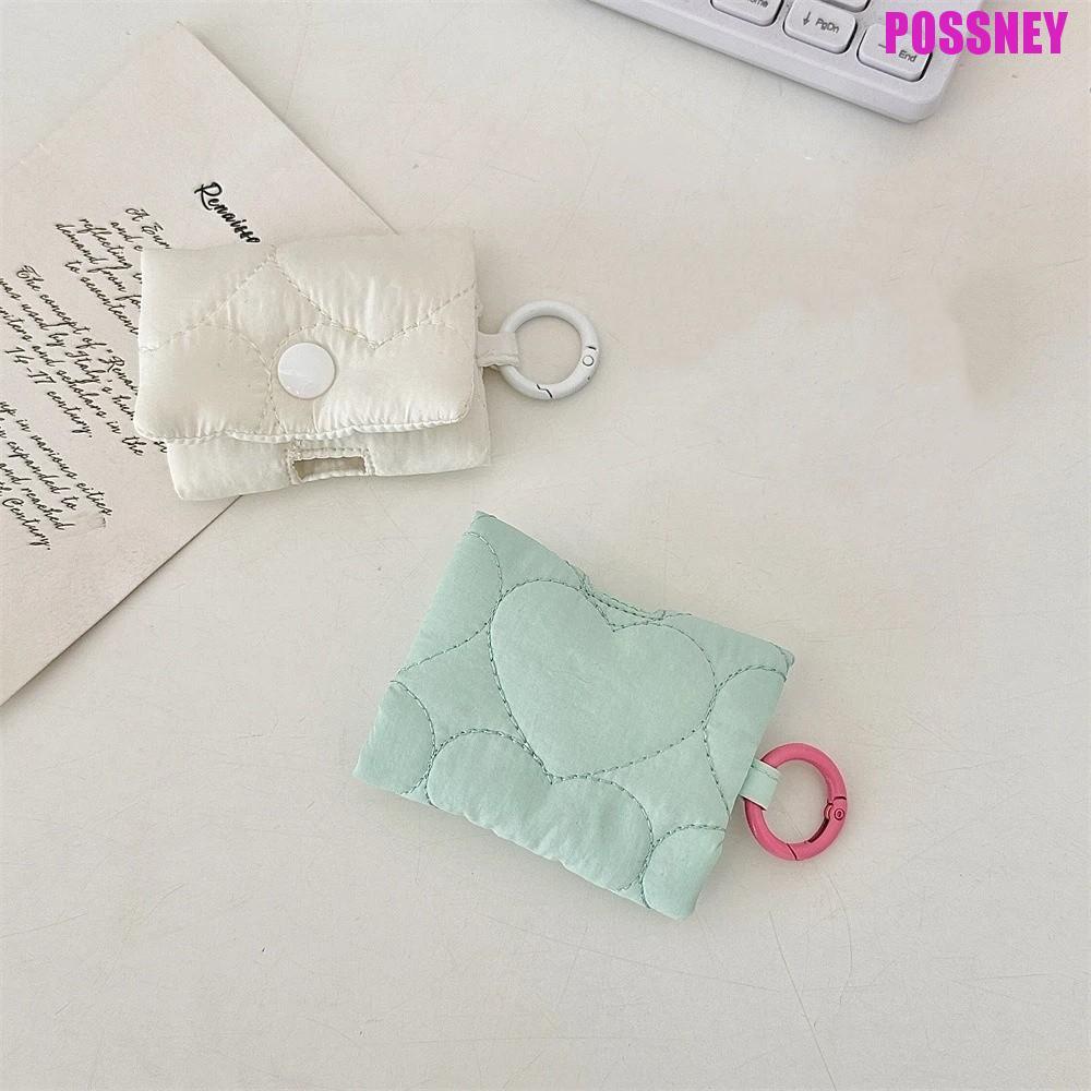 POSSNEY Heart Headphone Bag, Balletcore Soft Headphone Storage Bag, Pendant Korean Style Candy Color