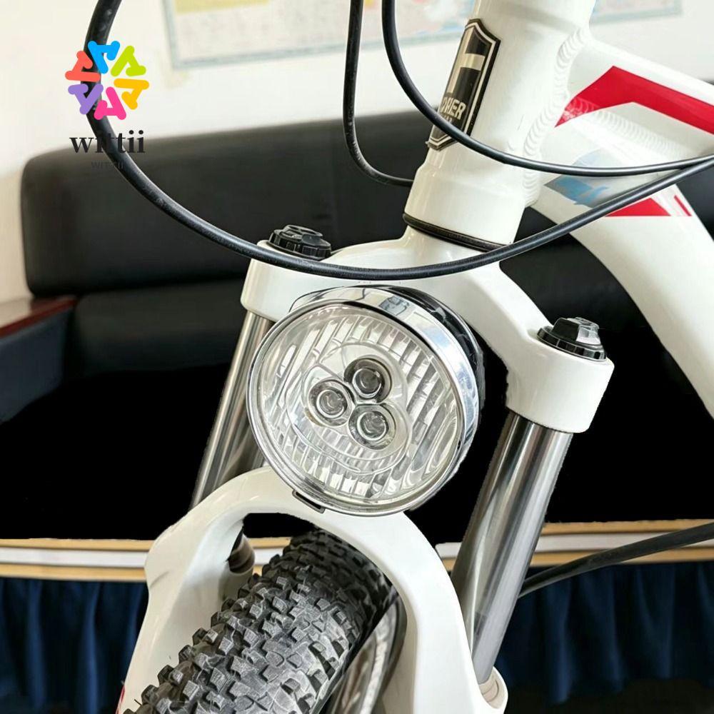 WITTII Retro Vintage ไฟหน้า,พร้อมขายึดสีดําจักรยานด้านหน้า Bright Light, 3 LED MTB จักรยานเสือหมอบ V
