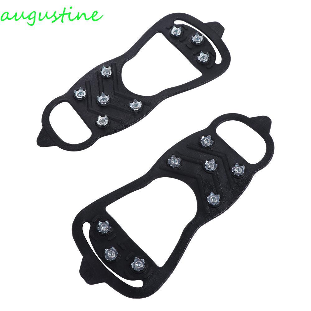 AUGUSTINE 8 Anti-Skid Ice Gripper, 8 Studs Shoe Spikes 8 ฟัน Ice Snow Crampons, เดินป่า Tpe Anti-Ski