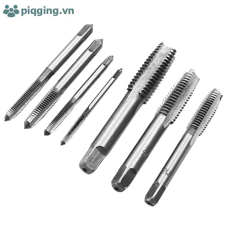 Piqging 7 ชิ้นเมตริกชายเกลียวปลั๊กแตะชุด M3-M12 เจาะ Bit Workshop เครื่องมือ VN