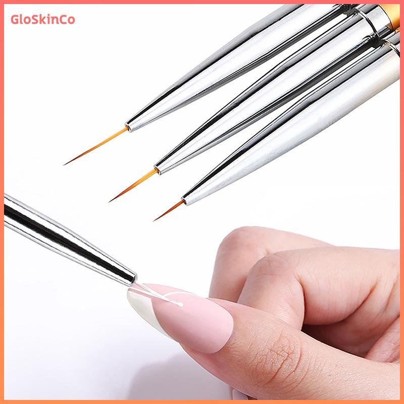 พร combedamsเดิมงงง 3pcs French Stripe Nail Art Liner Brush Set 3D Tips Liner DIY Drawing Pen Uv Gel