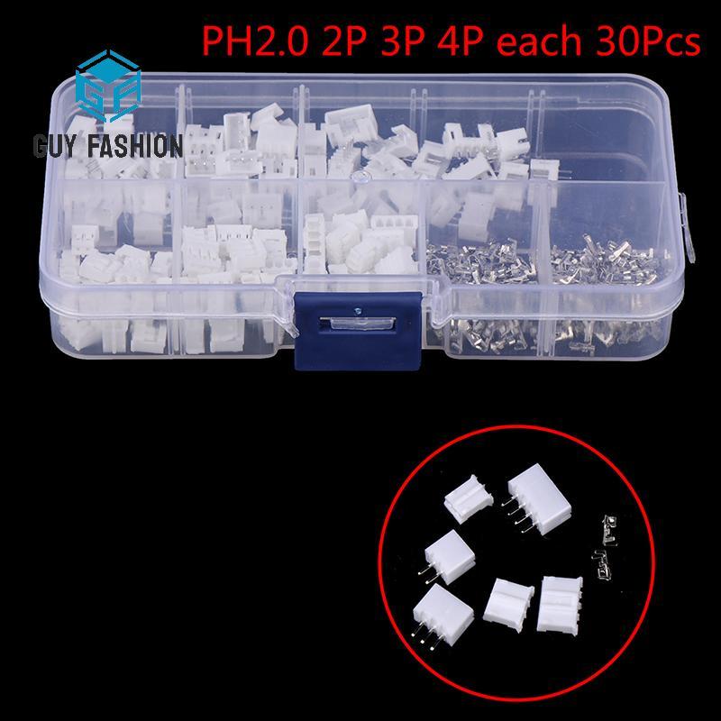 Man Fashion 300pcs PH2.0 2P 3P 4 pin 2.0mm Pitch Terminal Kit JST Wire Connector Adaptor.