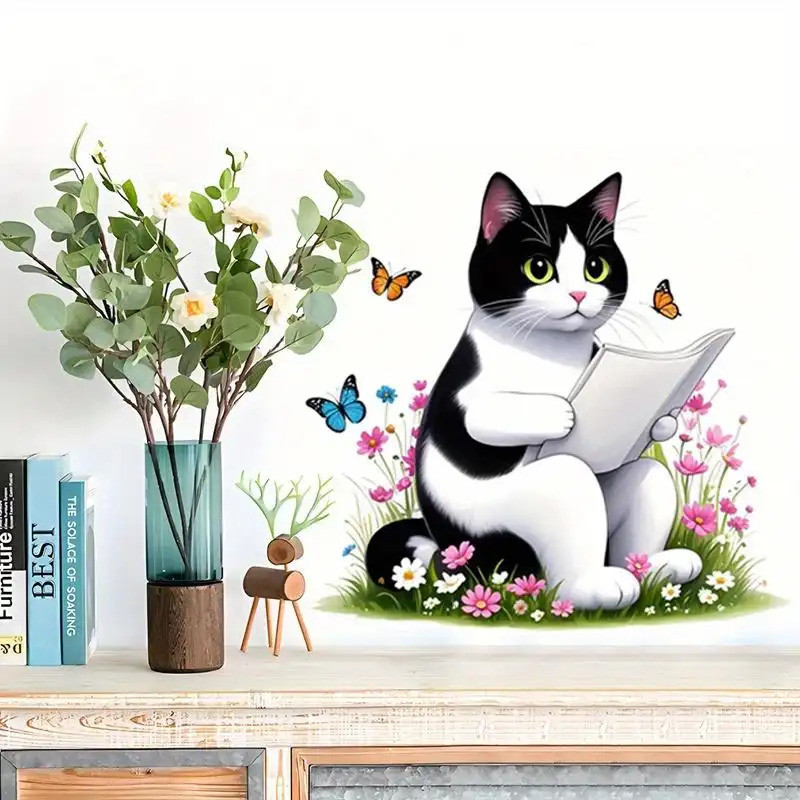 3D แมวน่ารักรูปแบบสติกเกอร์ห้องน้ํา Beautify รถตกแต่งสติ๊กเกอร์ติดผนังหน้าต่างสติกเกอร์ PVC Self-Adhesive สติกเกอร์กันน้ํา