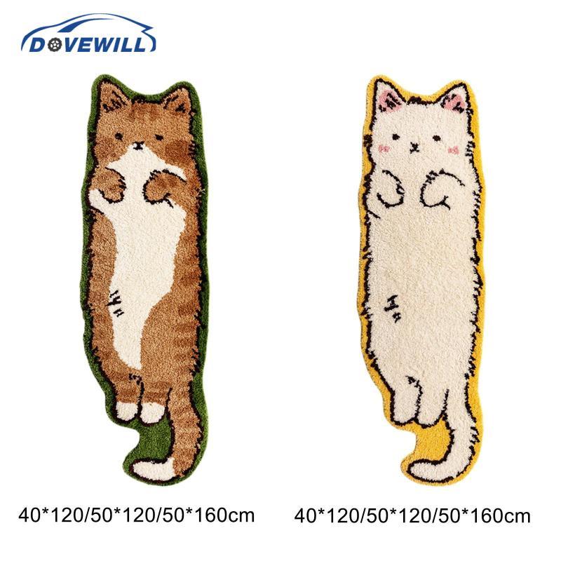 [Dovewill] Cat Area Rug พรมปูพื้นผ้าห่มลื่นล้างทําความสะอาดได้ห้องนั่งเล่นบ้านสัตว์พรม