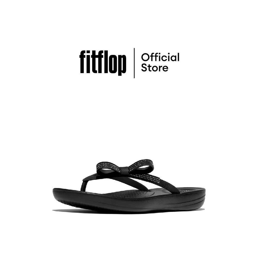 FITFLOP IQUSHION GLITZ-BOW FLIP-FLOPS รองเท้าแตะผู้หญิง รุ่น E2R-001 สี BLACK