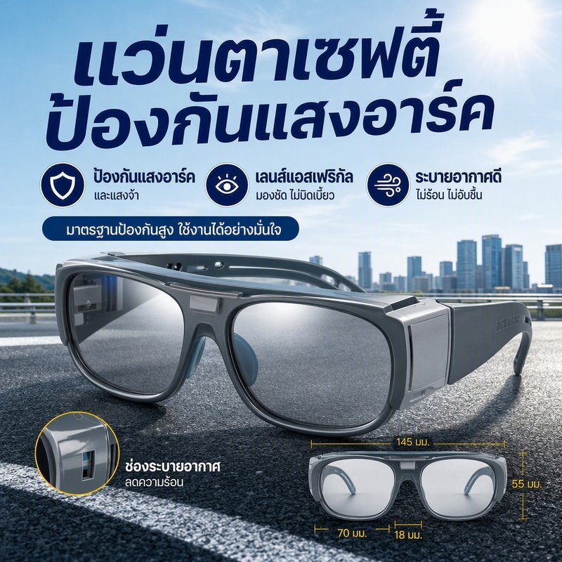 แว่นตาเชื่อมอัตโนมัติ กันแสงเชื่อม ถนอมสายตา กันรังสียูวี เลนส์LCD ทนทาน สวมสบาย เหมาะงานเชื่อม MMA