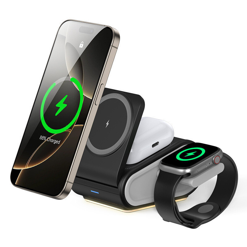 เครื่องชาร์จแม่เหล็ก 15W 4-in-1 Desktop Folding Charger Stand GiftTH99 PYQ5