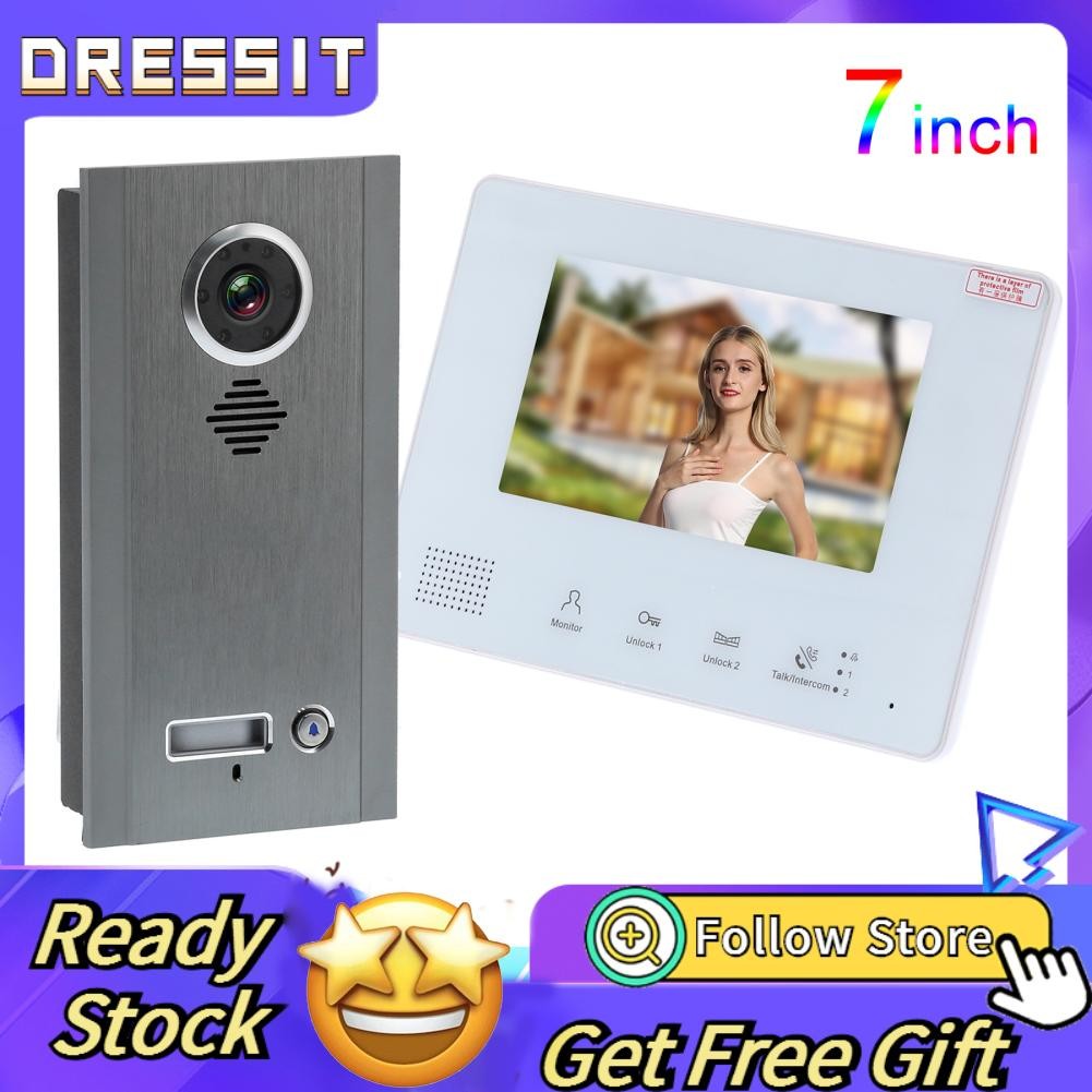 Dressit-th Dressit-th Video Doorbell HD Display Two Way Communication Group Calling Bus 2 Wire Door 