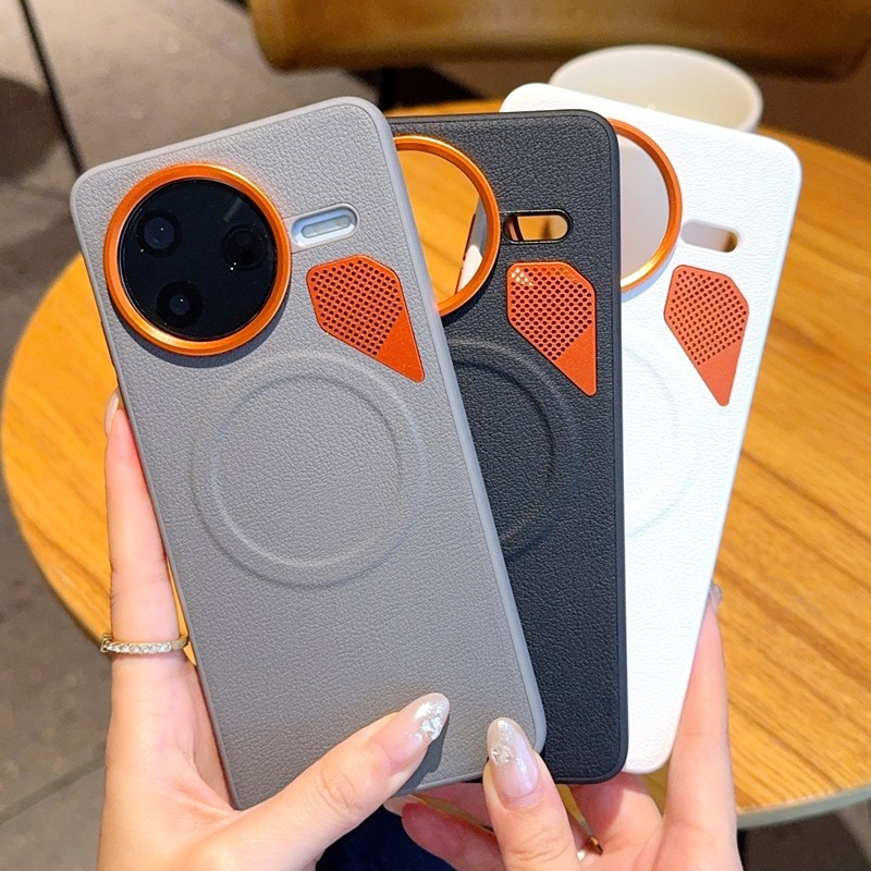 การกระจายความร้อนเคสโทรศัพท์แม่เหล็กสําหรับRedmi K80 Ultra POCO F7 Ultra/Proเลนส์โลหะธรรมดาหนังAnti drop Case Sensitiveปุ่มอิสระฝาครอบป้องกัน