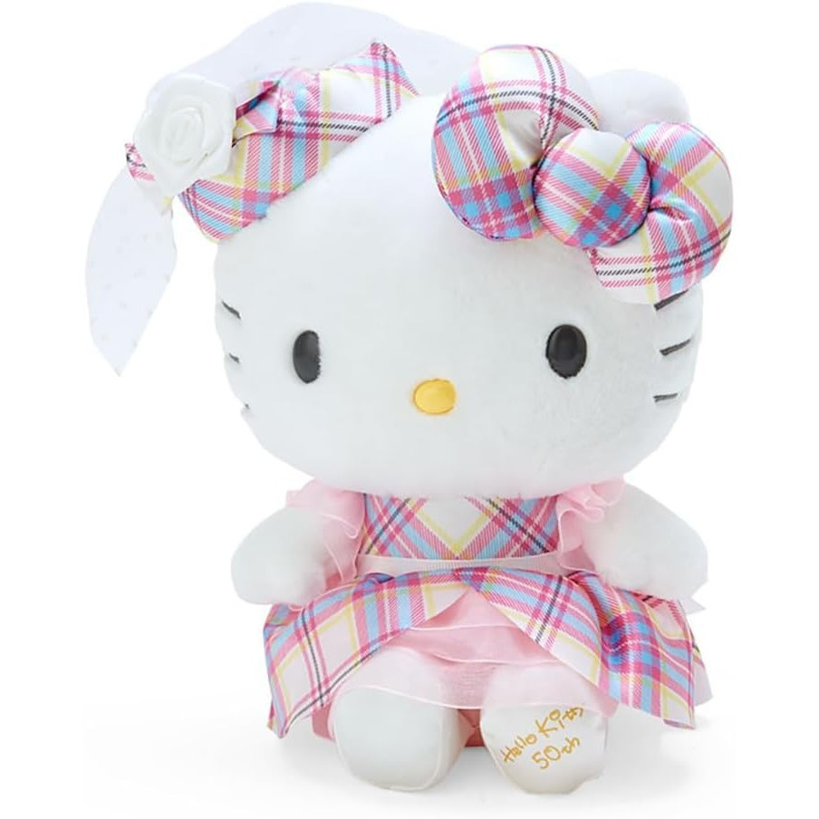 Sanrio Hello Kitty Dress Tan Design Series Plush L Kitty Chan Hello Kitty 8.3 x 6.1 x 4.3 นิ้ว (21 x