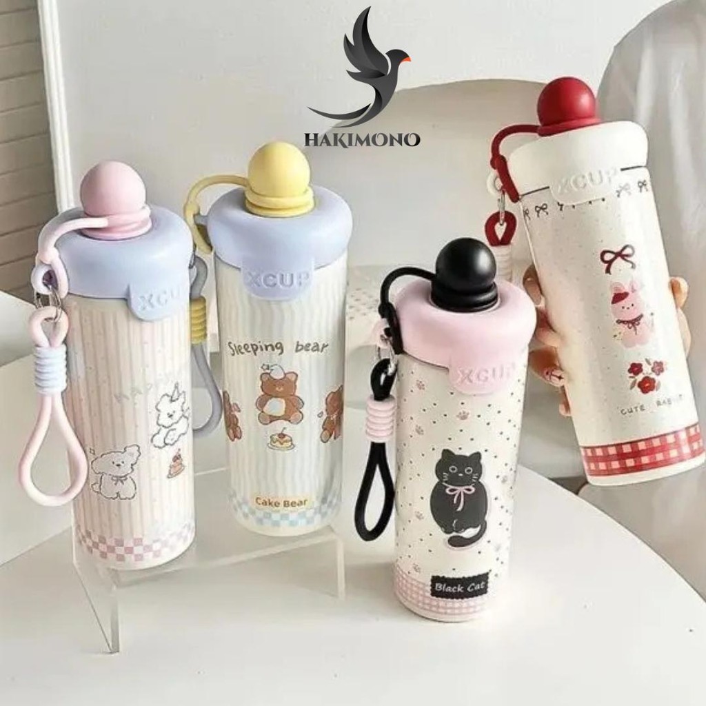 GANTUNGAN [SN] แก้วน้ําเกาหลีสําหรับเด็กพร้อมหลอดและไม้แขวนเสื้อ - Sweet Tale Stainless Steel 316 60