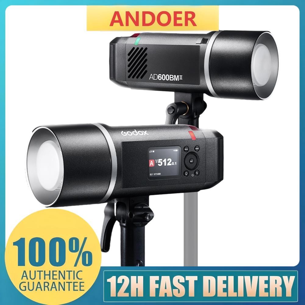 GODOX AD600BM II ไฟแฟลชแบบพกพา 600Ws 1/8000s HSS 0.01-1.9s รีไซเคิล 500 กะพริบ 40W LED Modeling 5600