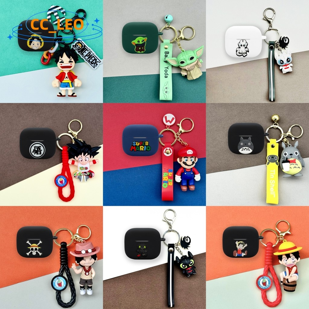 for EDIFIER EvoBuds Pro Case Cartoon Bear Cute Doraemon Keychain Pendant Silicone Soft Case Suitable for EDIFIER EvoBuds Pro Shockproof Shell Protective Sleeve