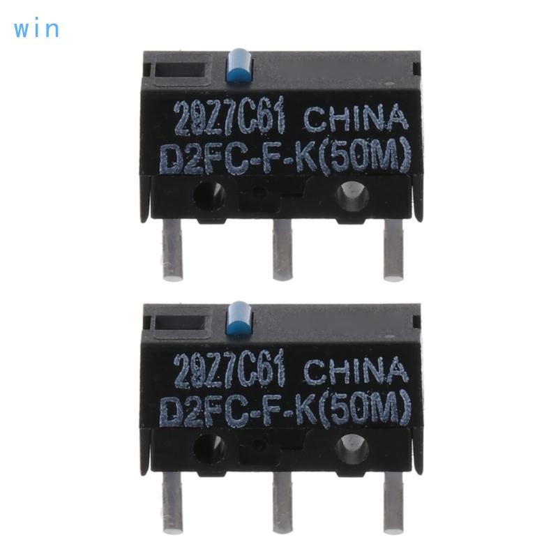 Win 2 ชิ้นเมาส์ไมโครสวิทช์ D2FC-F-7N 50 ม. ปุ่มเมาส์ Fretting สวิทช์ D2FC-E-7N Blue Dot 50 ล้านครั้ง