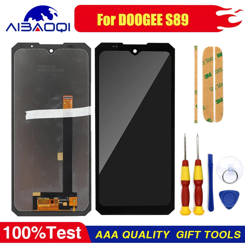 100% คุณภาพ LCD และหน้าจอสัมผัสสําหรับ DOOGEE S89 S89 Pro Digitizer Ddisplay หน้าจอโมดูลซ่อมอะไหล่