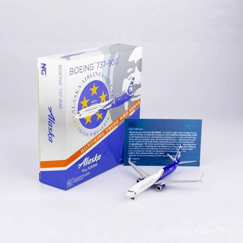 [ของเล่นสดใส] NG Model 1/400 เครื่องบินโลหะ B737-900ER/w Alaska N265AK 251008 ยู50n