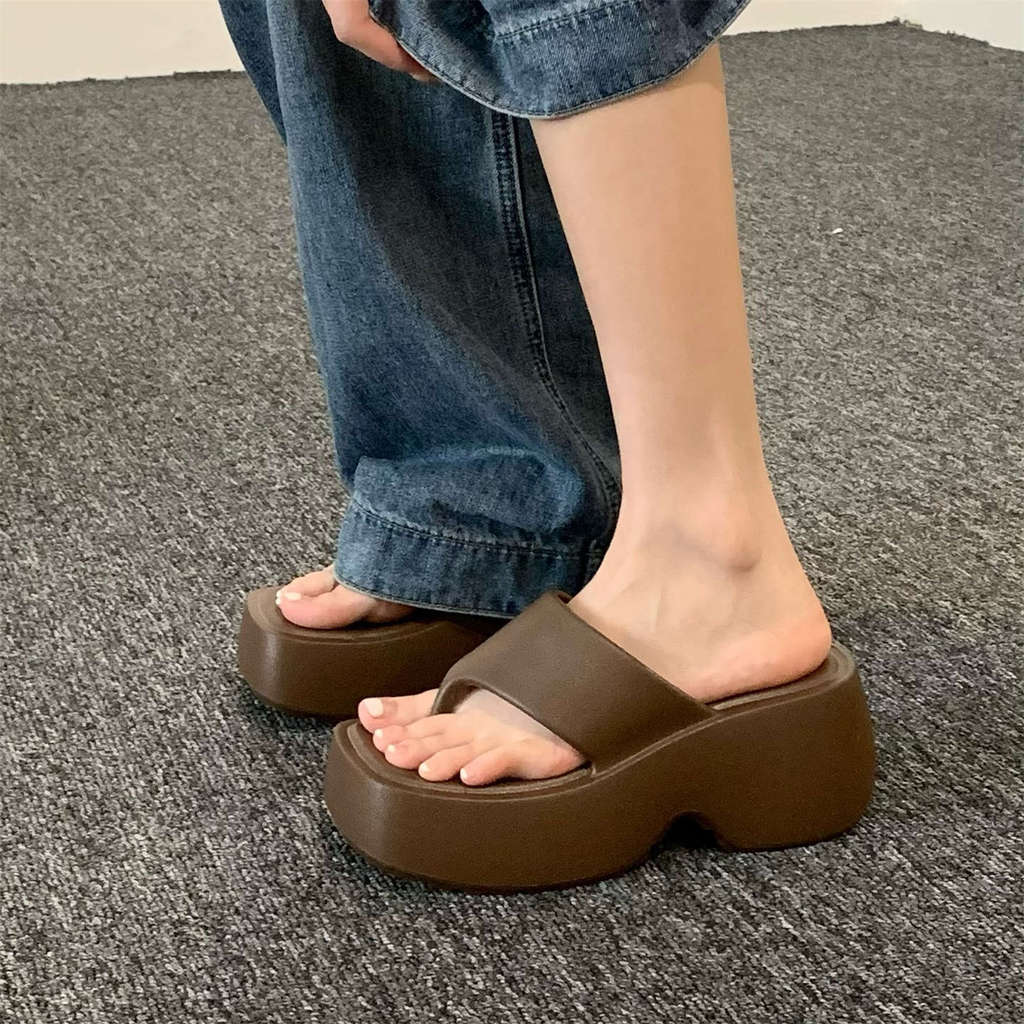 XIXITIAO รองเท้าแตะผู้หญิง เสริมส้น 8 ซม. พื้นหนา สำหรับพักผ่อนและไปชายหาดในฤดูร้อน - รูปที่ 2