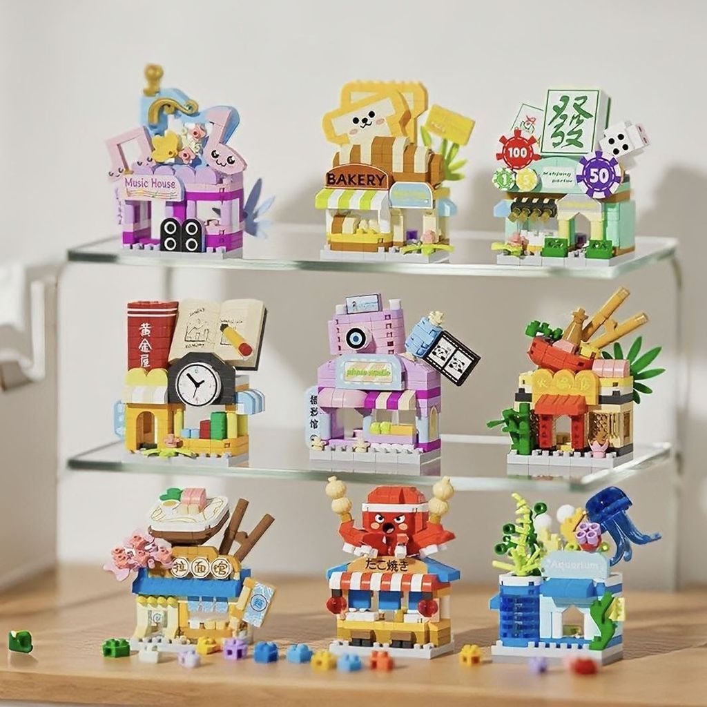 Dream House Street View Puzzle ประกอบบล็อกอาคาร Octopus Maruko เครื่องประดับของขวัญสําหรับสาวของขวัญ