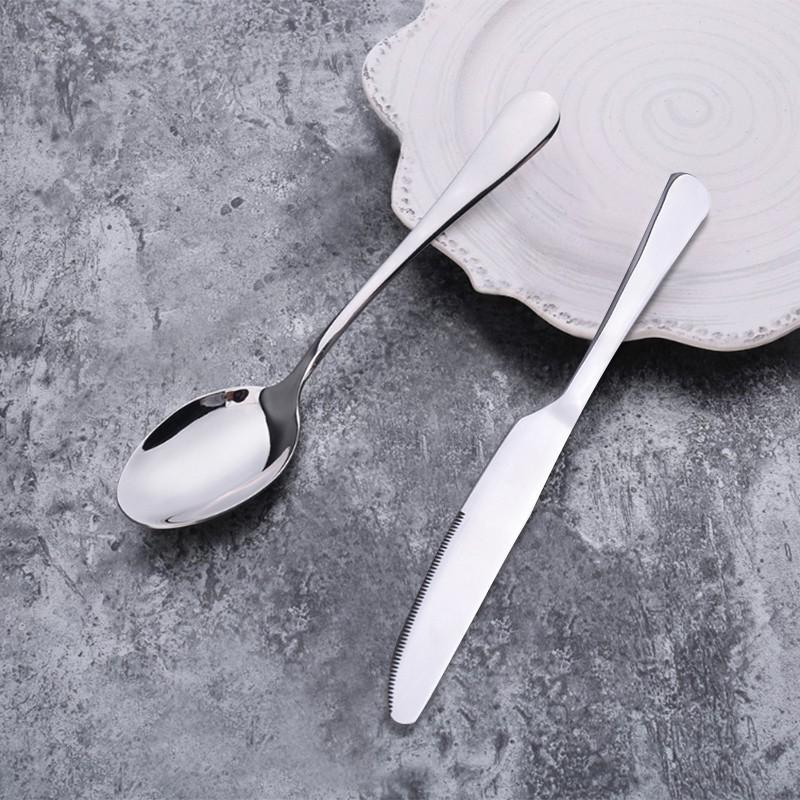 [ 10แถม10 ] 21.6cm ช้อน+ส้อม สแตนเลสแท้ ช้อนสีทอง-สีเงิน (10คู่) วัสดุเกรดพรีเมี่ยม ชุดช้อนส้อม - รูปที่ 3