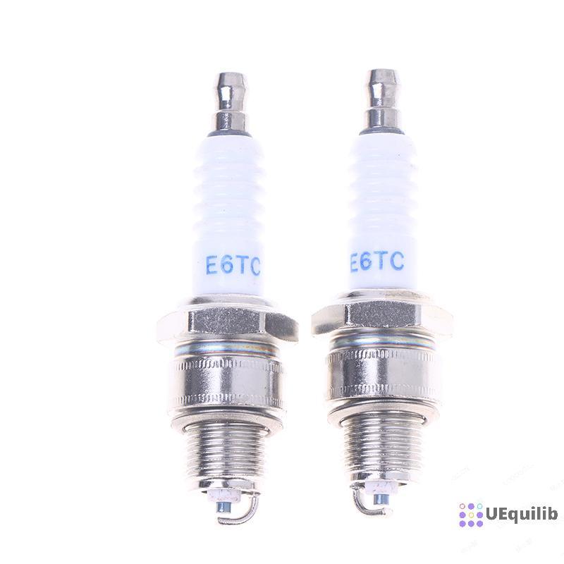 Uequilib 1/3 ชิ้นยี่ห้อใหม่รถจักรยานยนต์ Spark Plug E6TC สําหรับสกู๊ตเตอร์ Moped Part เปลี่ยนอุปกรณ์