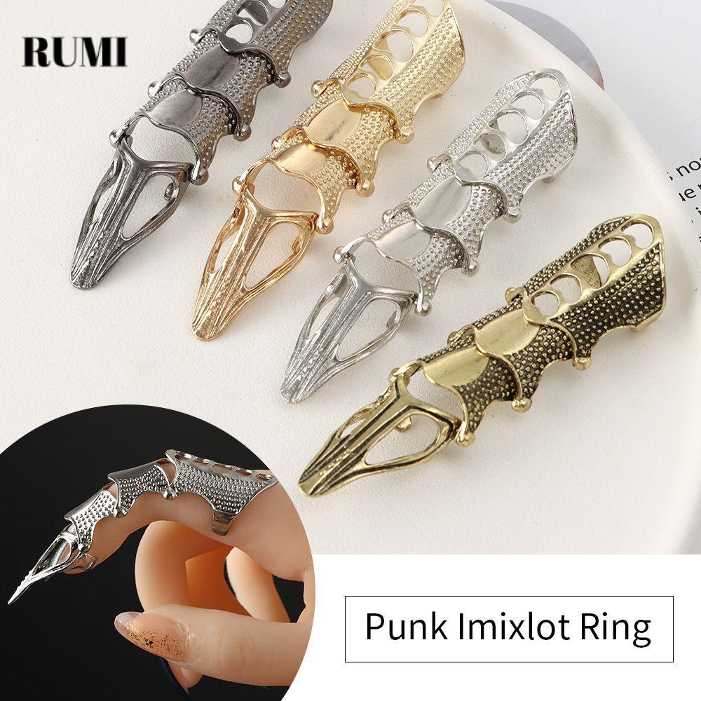 รูมิ‌ Finger Claw Ring Metal Knuckle Rock Scroll
