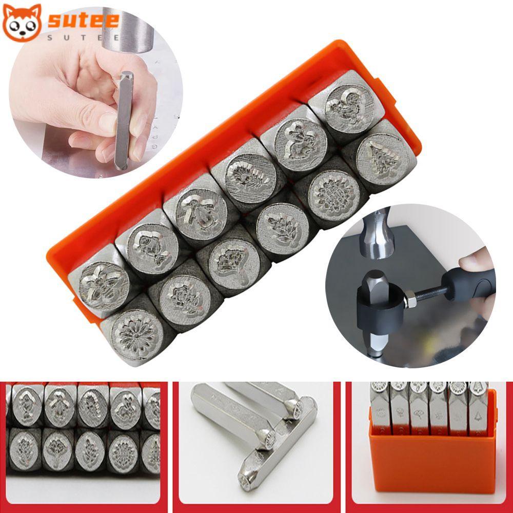 SUTEEE รูปแบบ Punch Craft ชุดเครื่องมือทําด้วยมือเครื่องประดับ DIY แสตมป์โลหะ Punches