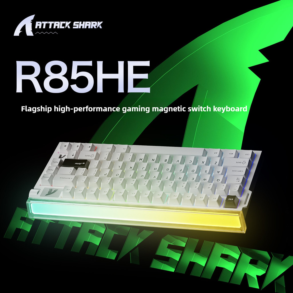 ATTACKSHARK R85HE Magnetic Switch Mechanical Keyboard พร้อม Lightbox แบบมีสาย RGB E-sports Low Laten