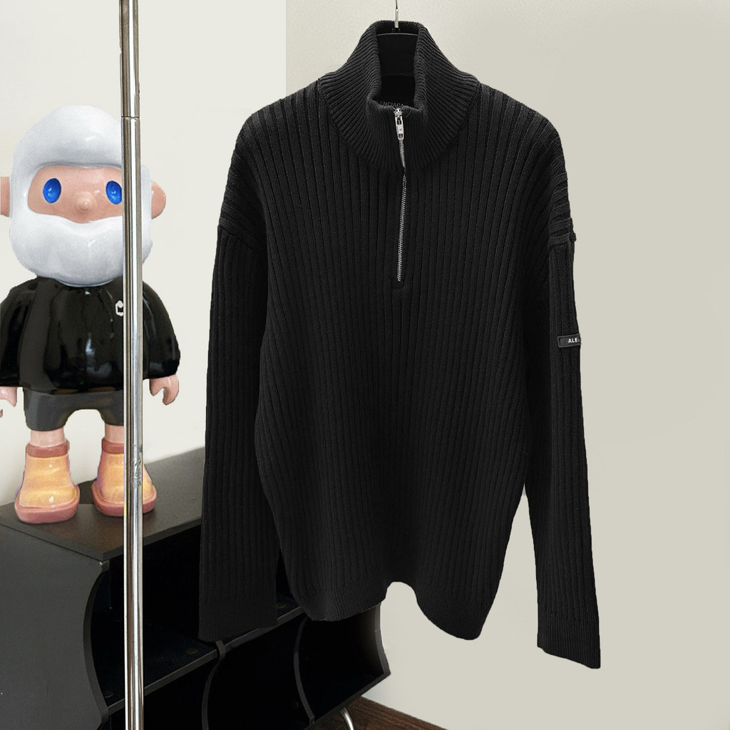 Balenci ** 1: 1 Original Label Real Shot ซิลิโคน Badge Letter ครึ่งดึงเสื้อกันหนาว Street Wear เสื้อ