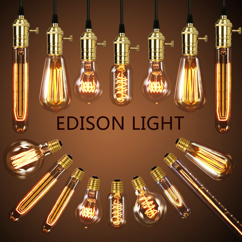 Edison Bulb Retro Decorative Tungsten Bulb Nostalgic Unique E27 Screw Dimmable Bulb 110V 220V