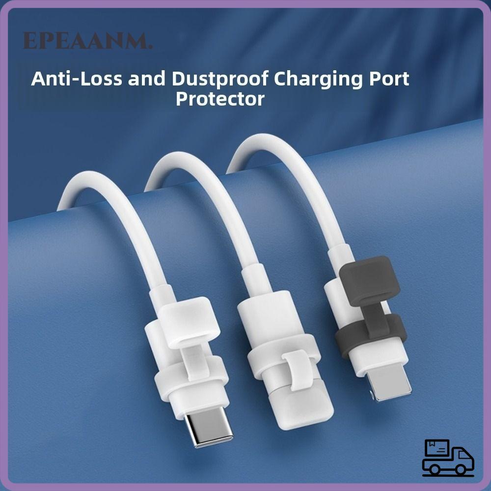 EPEAA 10 ชิ้น Type-C Cable Dust Plug Cover, ซิลิโคนกันฝุ่น Data Line Protector Cap, Soft Anti-Lost ทนทานพอร์ตชาร์จ Dust Plug
