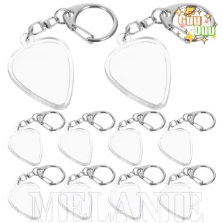 [ GuuDuu ]1/4 ชิ้นกล่องกีตาร์โปร่งใส - เปลี่ยน, ถอดออกได้, เคสรูปหัวใจ - พวงกุญแจปิ๊กกีตาร์ - ที่วางปิ๊กแบบพกพาพร้อมพวงกุญแจ - อุปกรณ์ดนตรี