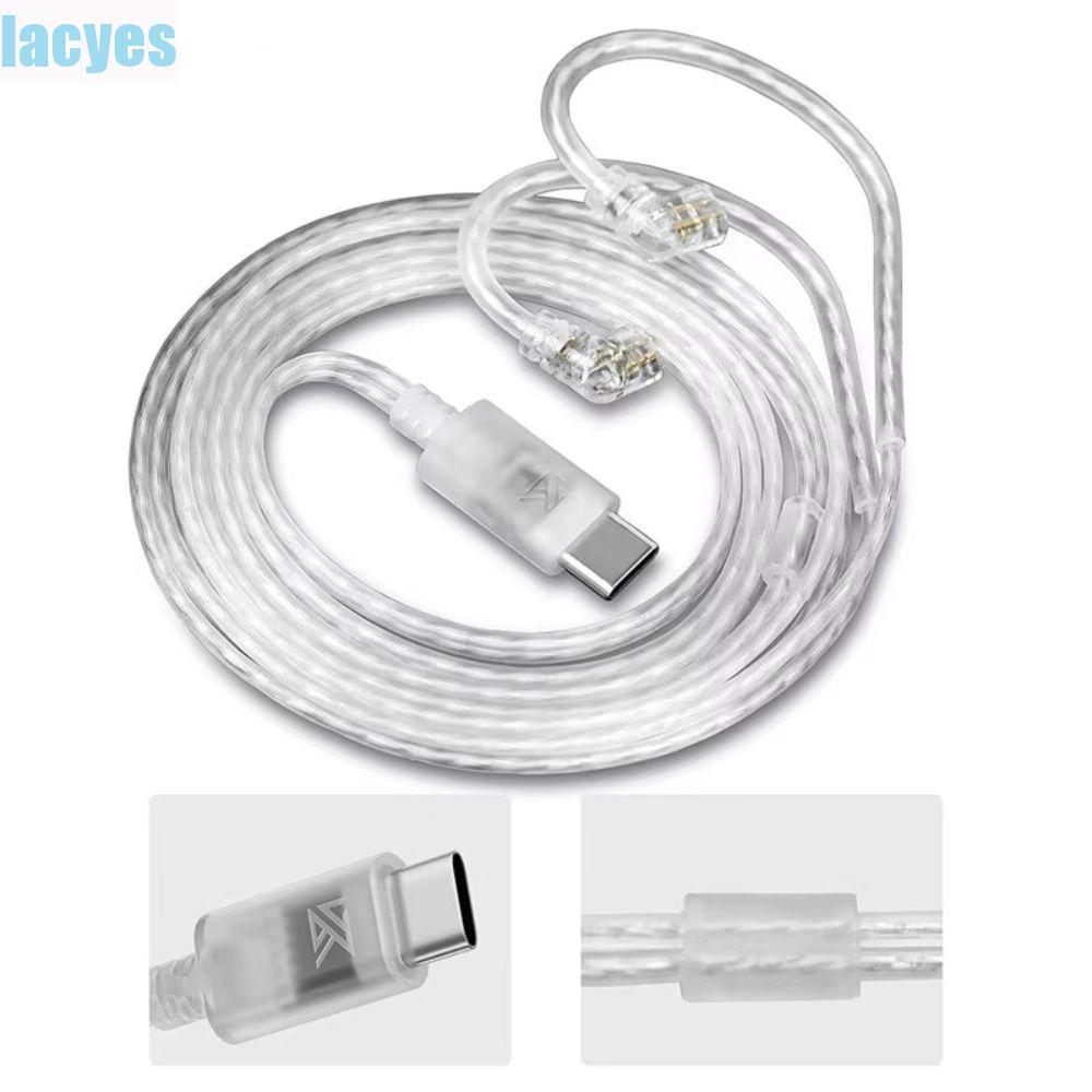 LACYES สาย KZ Type-C, Silver-Plated อัพเกรดสาย KZ หูฟังสําหรับ KZ ZS10 PRO ความบริสุทธิ์สูงพร้อมไมโค