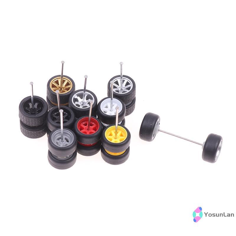 YosunLan] 4 ชิ้น/เซ็ต 1:64 Scale ล้อสําหรับ Hotwheels ยางยางรุ่นรถดัดแปลงชิ้นส่วน Racing ใหม่