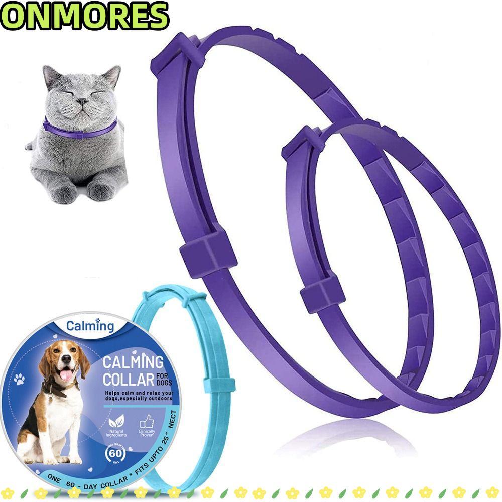 ONMORES สร้อยคอสุนัขแมว TPR ปรับกันน้ําความวิตกกังวลบรรเทา