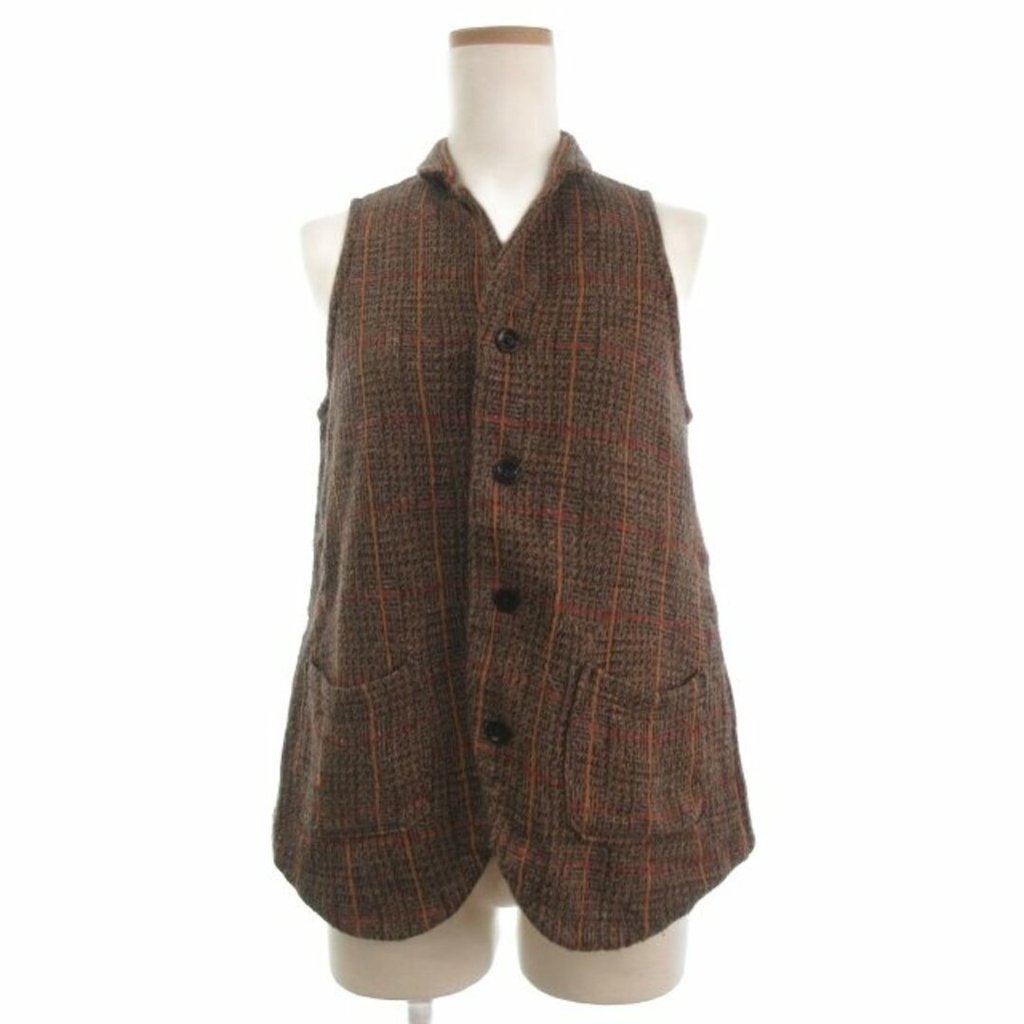 KAPITAL Vest Plaid brown Direct from Japan Secondhand