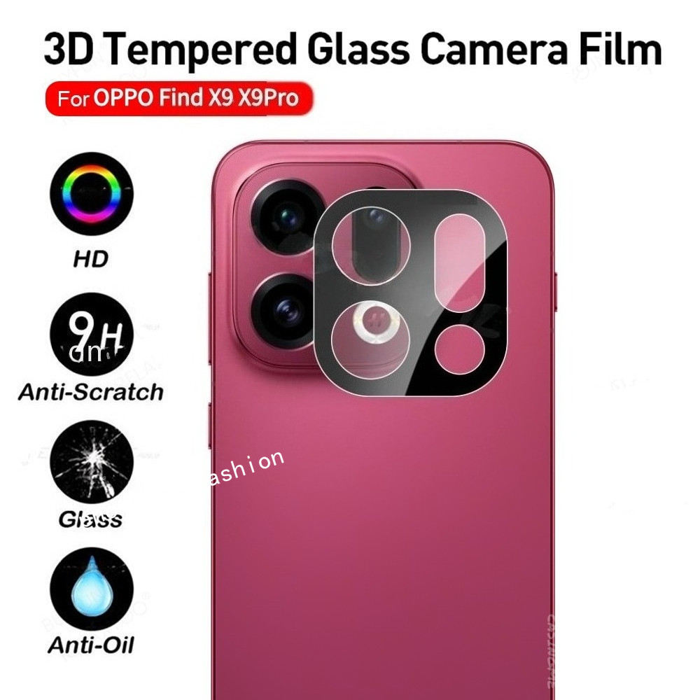 สําหรับ Oppo Find X9 Pro Findx9pro 4G 5G 2025 ตัวป้องกันเลนส์กล้องกระจกนิรภัยฝาครอบเลนส์ครอบคลุมเต็มรูปแบบป้องกันการระเบิดบางเฉียบกลับ 3D เลนส์โค้งฝาครอบป้องกัน