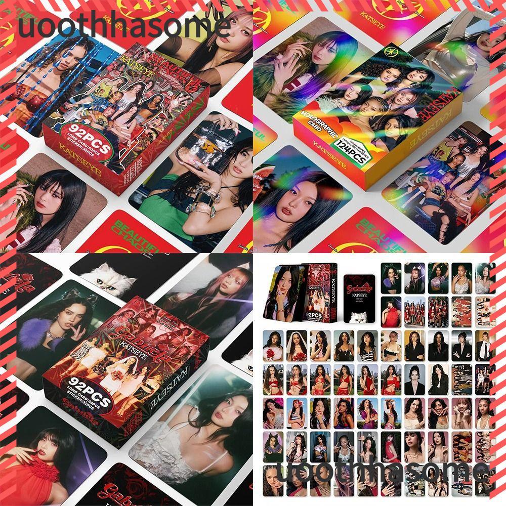 UOTHHASOME 92/124 ชิ้น KATSEYE การ์ดรูปถ่าย Lomo, BEAUTIFULCHAOS LARA DANA KATSEYE อัลบั้มการ์ด LOMO