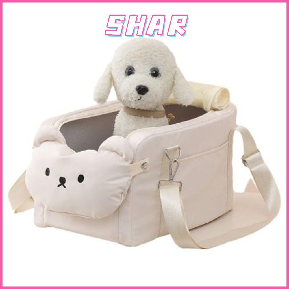 SHAR เบาะนั่งนิรภัยในรถยนต์สําหรับสัตว์เลี้ยงมัลติฟังก์ชั่นสะดวกกระเป๋ารถสุนัขความจุขนาดใหญ่น่ารักเด