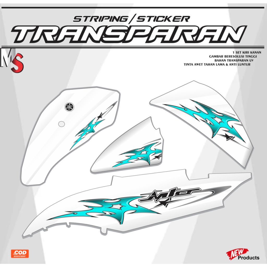 VARIATION / TRANSPARENT STRIPING STICKER YAMAHA MIO J/GT SIMPLE DESIGN MOTIF MS09 /