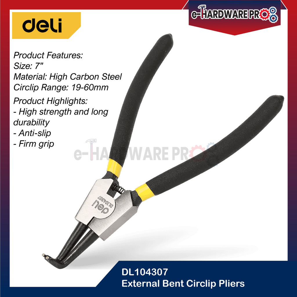 Deli 7" (170mm) คีมแหวนล็อคสลักภายนอก-DL104307